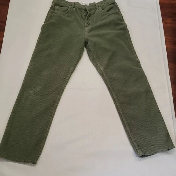 Reformation Cynthia Highrise Button Fly Green Straight Leg Jeans - Picture 5 of 12